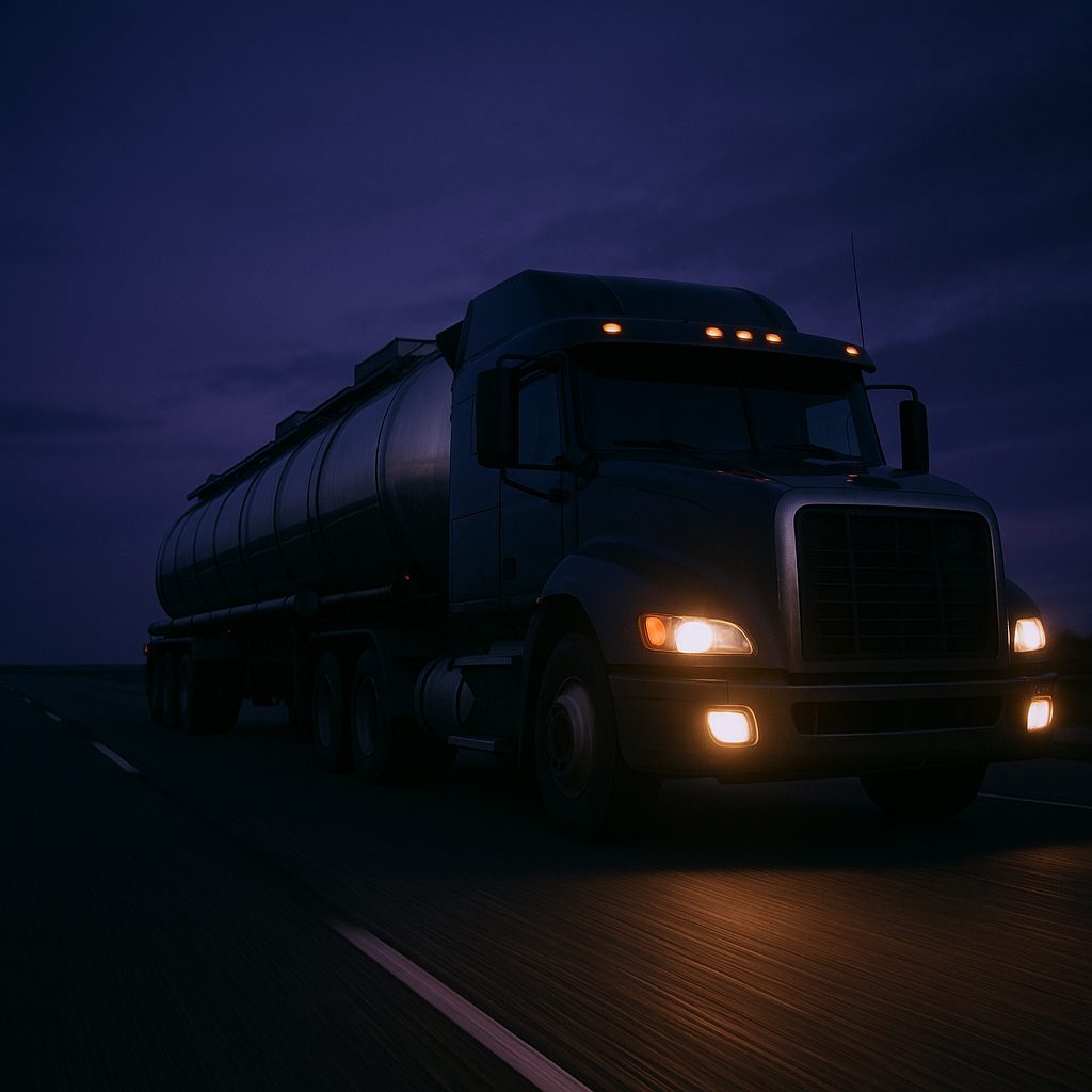 Road — tanker truck delivery